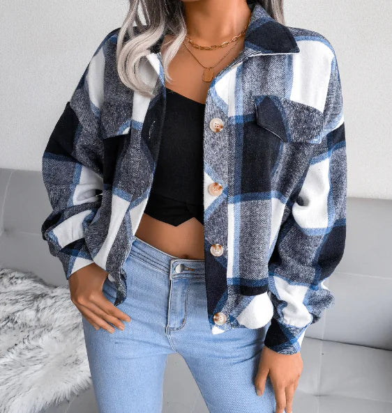 WOLFF Checkered Cardigan Wool Blend (One Piece)