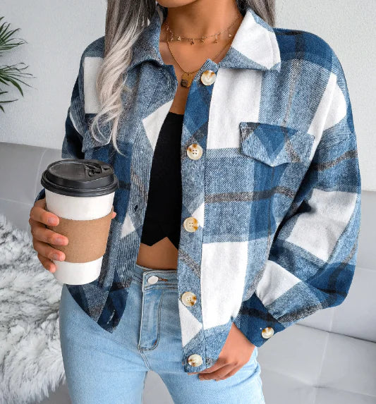 WOLFF Checkered Cardigan Wool Blend (One Piece)